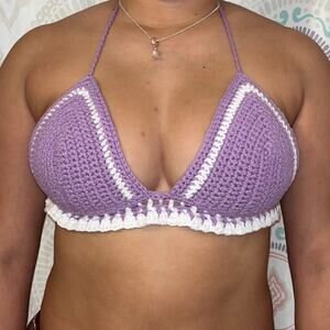 Creaciones Cayana Handmade Crochet Bikini Top Size M